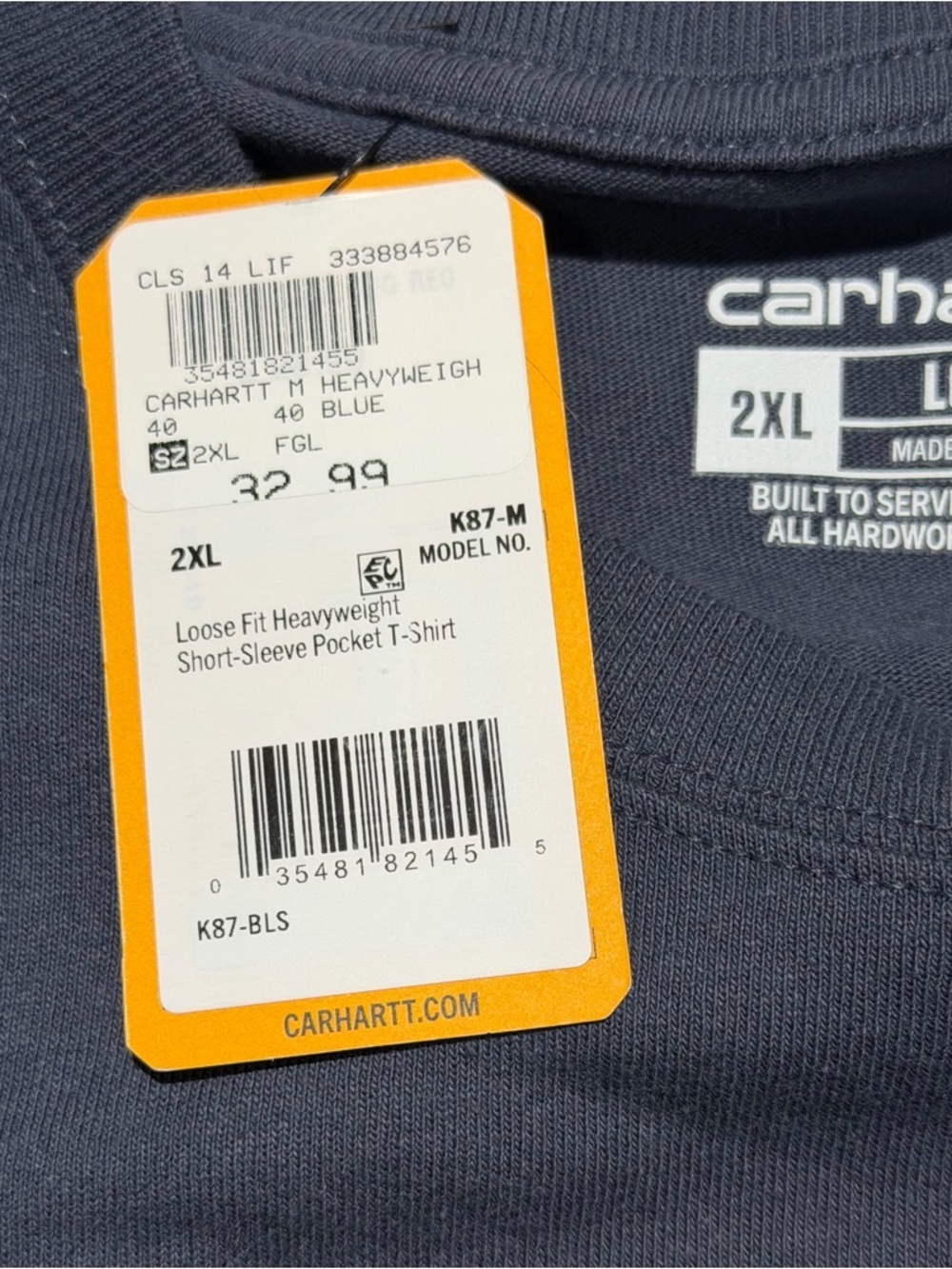 ✨NWT✨ Carhartt: Loose Fit Heavyweight Short Sleeve Pocket T-Shirt- Size 2X - Picture 4 of 10